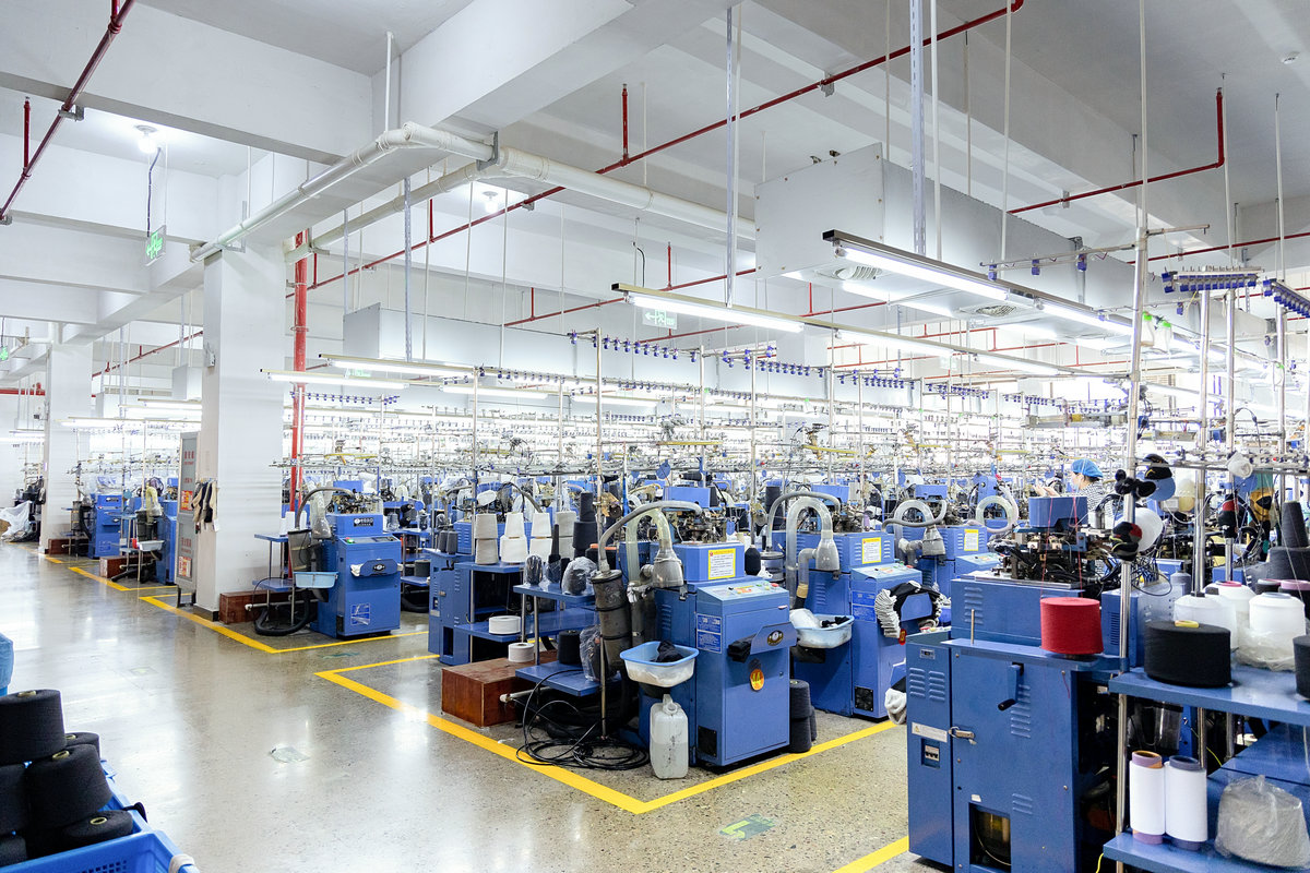 Zhuji Rongxing private label sock production floor